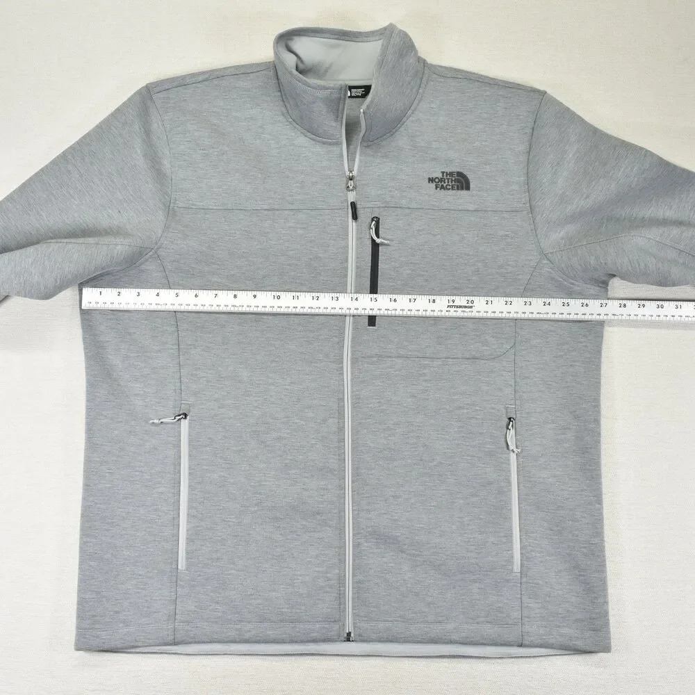 The North Face Mens Haldee Full Zip Fleece Jacket Gray Heather Size XXL